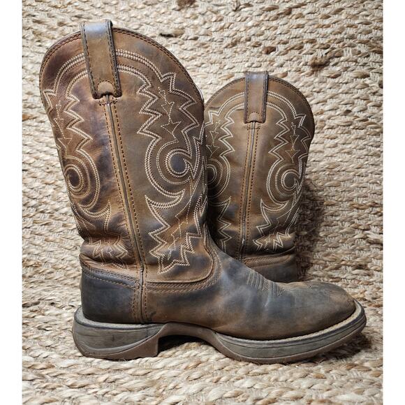 DB4443 Durango Western 12” Brown Boots Mens Rebel Leather Size 8.5 EE Extra Wide main image 11